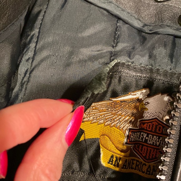 Harley-Davidson Vintage Leather Motorcycle Riding Jacket 32/4 With HOG Pin - Picture 13 of 17